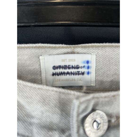 CITIZENS OF HUMANITY Horseshoe high-rise barrel-leg jeans Size 32 Light Grey - Picture 12 of 12